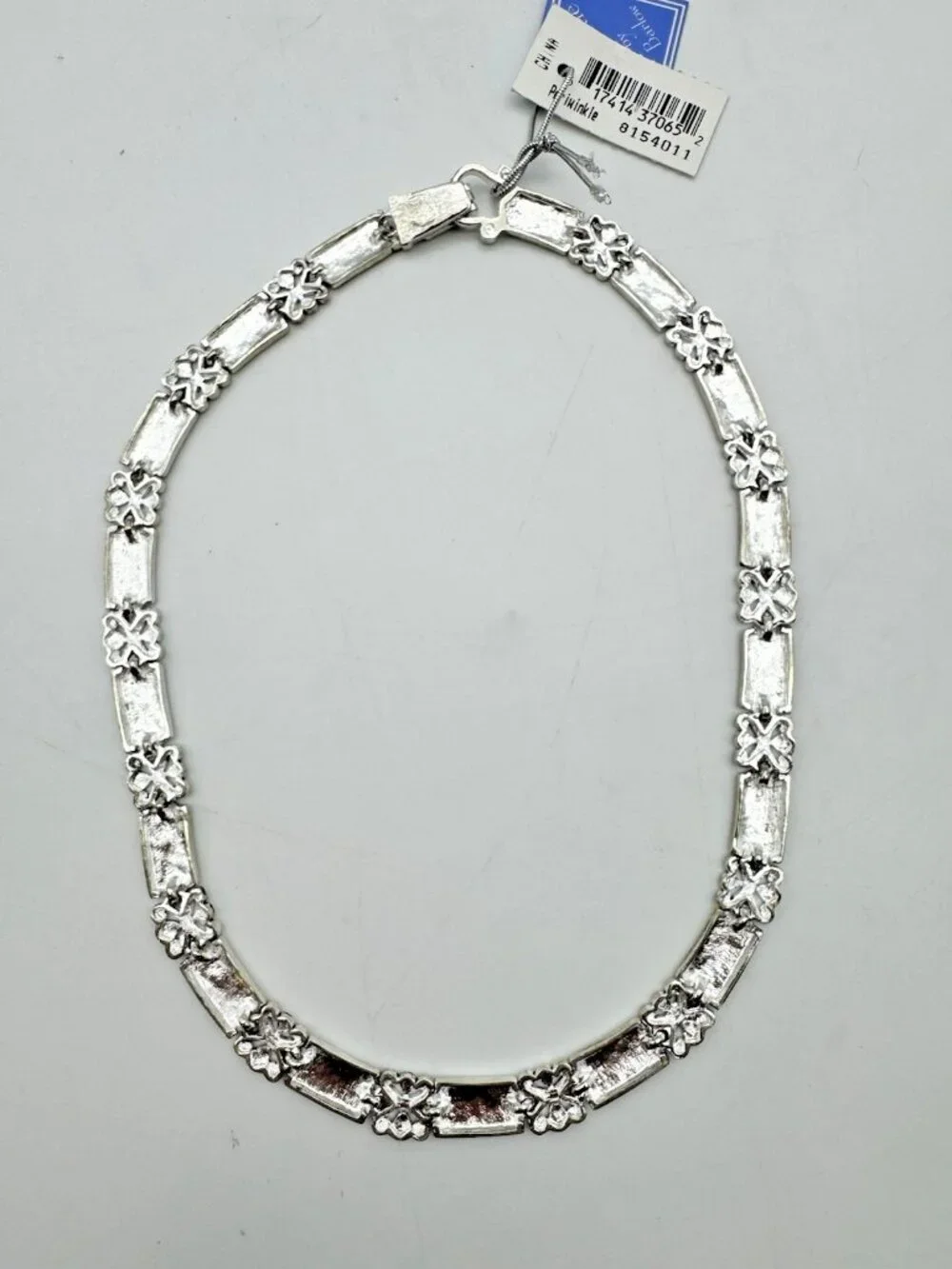 Periwinkle by Barlow Silver Tone Collar Necklace NEW w/Tags, Ornate, Classic 18